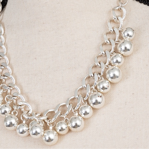 Bold choker necklace sterling silver chain link Charles Winston Collections - Picture 9 of 14